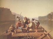 George Caleb Bingham Raftsmen Playing Cards oil painting reproduction